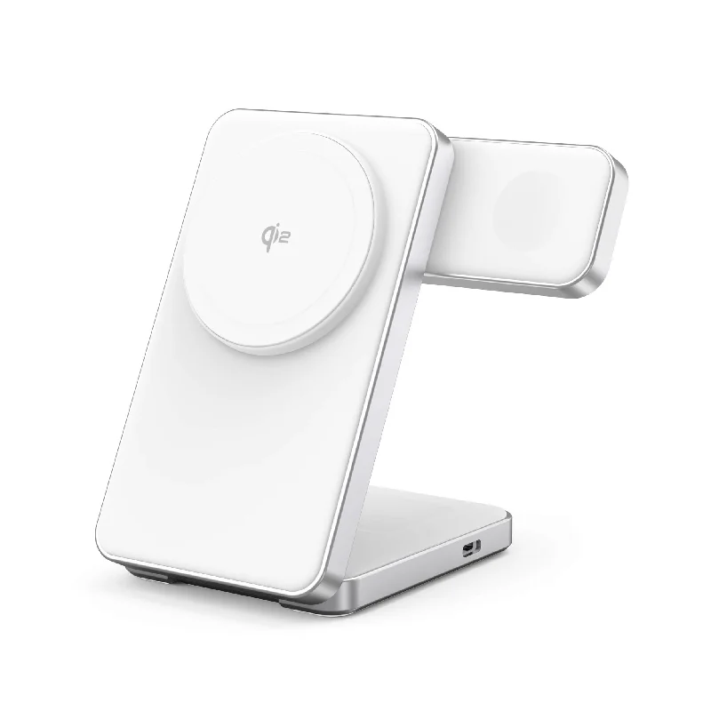 3-in-1 Foldable Qi2 Wireless Charger, White