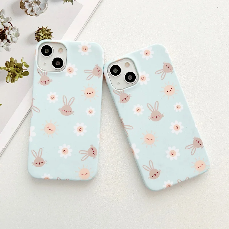 Baby Rabbit And Sunflower Pattern Designer Slim Case