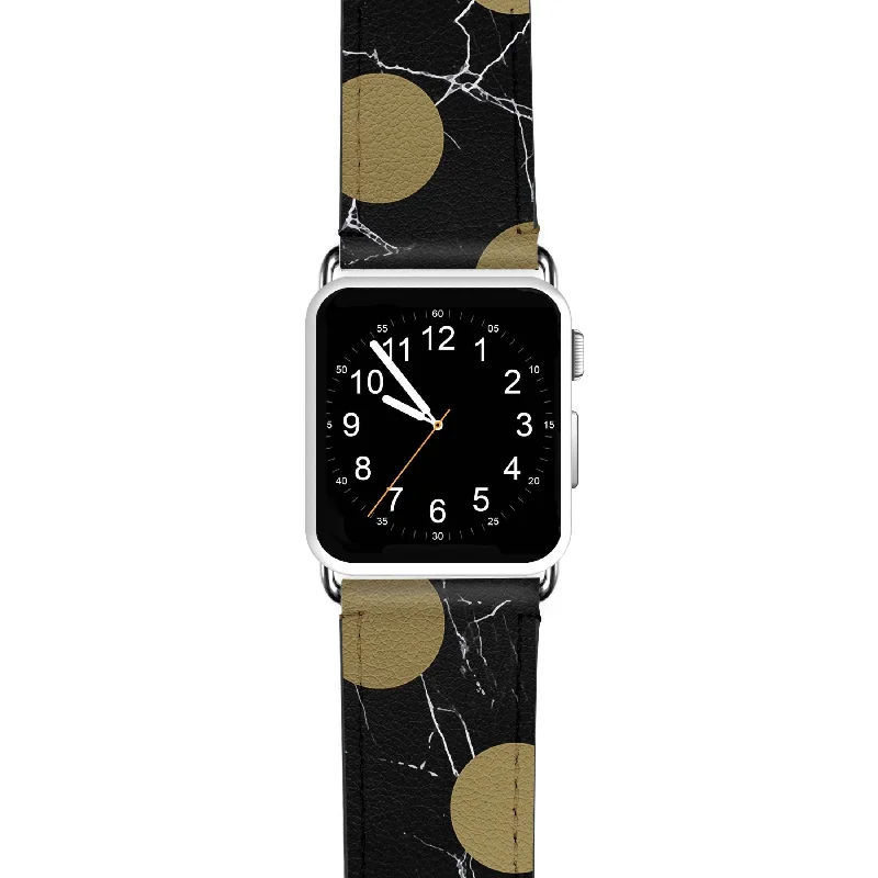 Black And Circle Marble APPLE WATCH 手錶帶