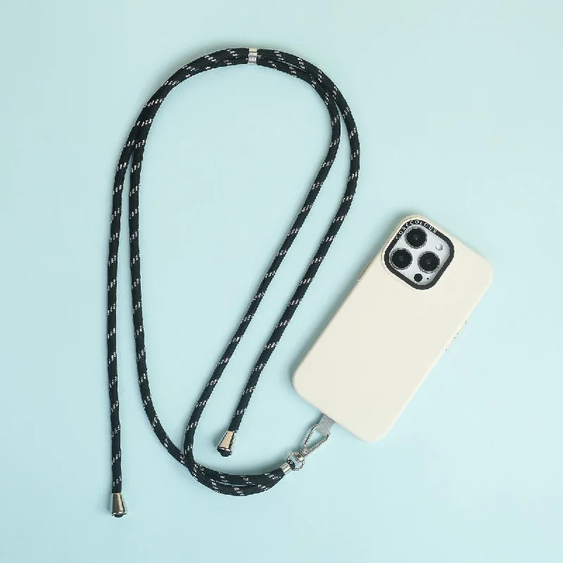 Black Silver Phone Strap with Strap Card