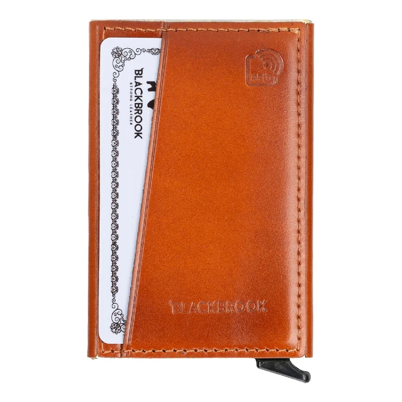 Bond Slim Card Holder Wallet with RFID, Burnished Tan