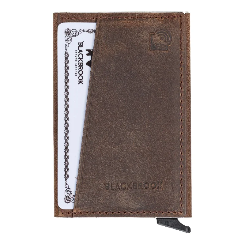 Bond Slim Card Holder Wallet with RFID, Distressed Coffee