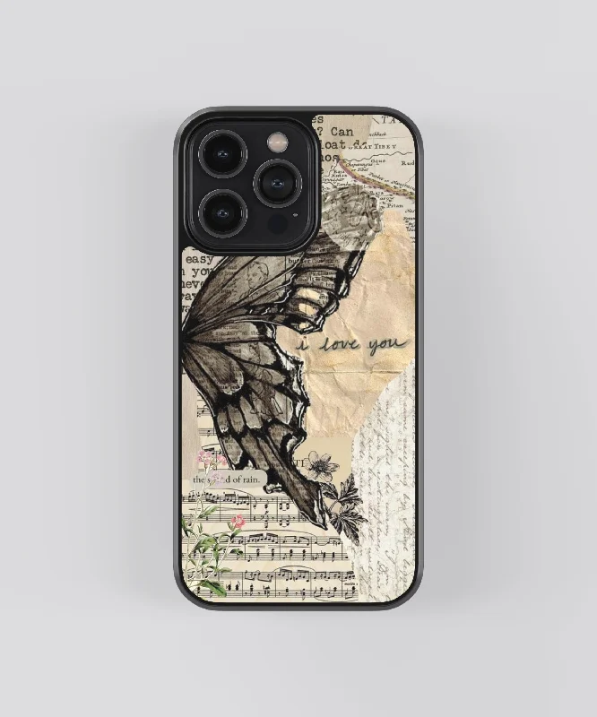 Butterfly Vintage Glass Phone Case Cover