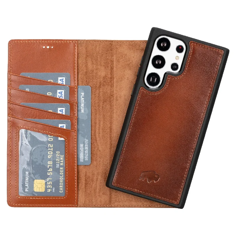 Carson Samsung Galaxy S23 Ultra Wallet Case, Burnished Tan