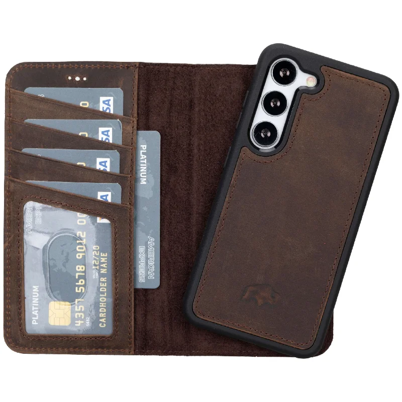 Carson Samsung Galaxy S23 Wallet Case, Distressed Coffee