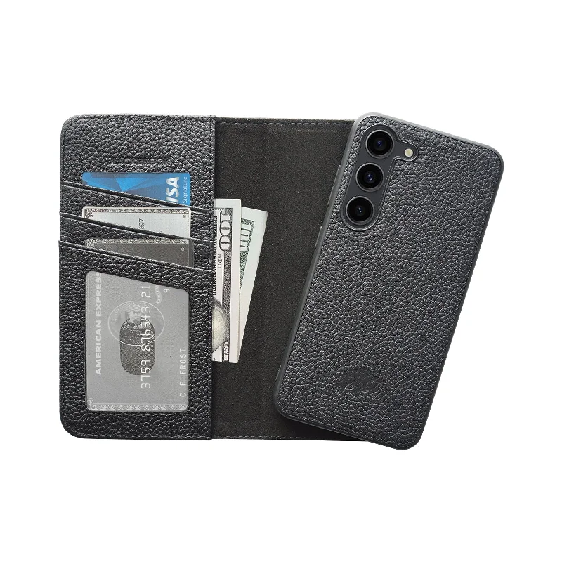 Carson Samsung Galaxy S23 Plus Wallet Case, Pebble Black