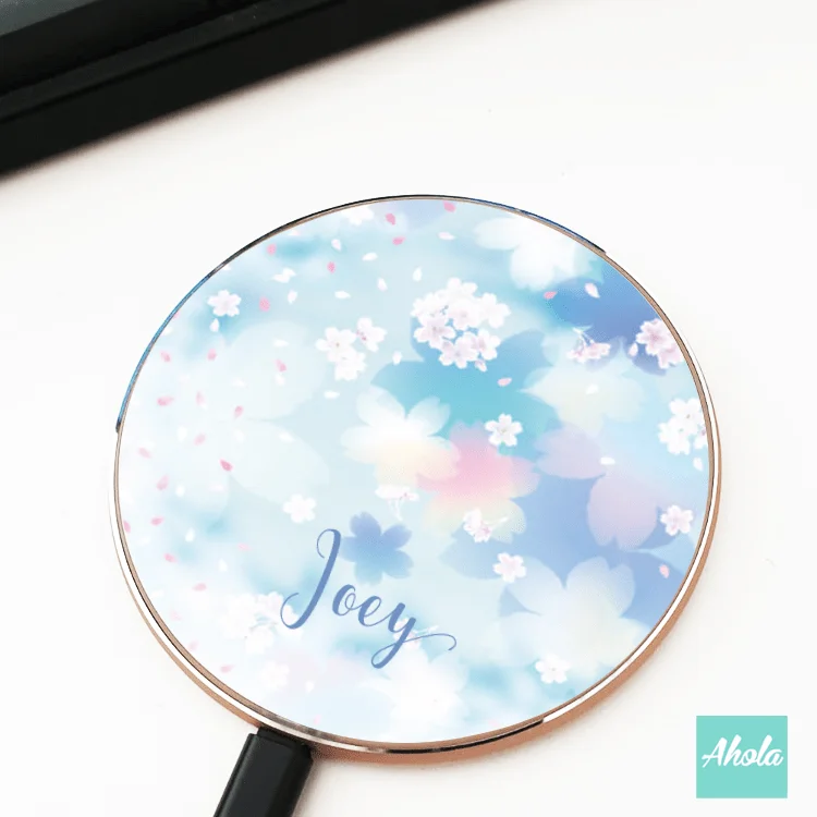 【Cherry Blossom】15W Ultra thin FastWireless Charger Pad 櫻花名字無線差電板