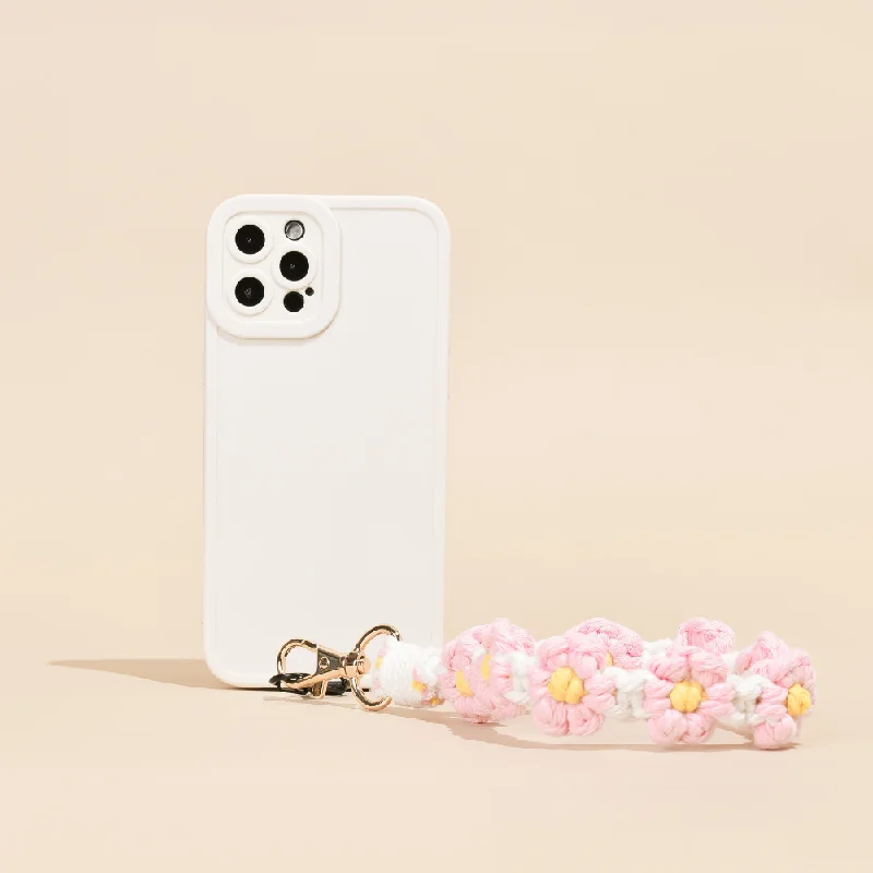 Crochet Flower Phone Strap Bundle - Pink Daisy