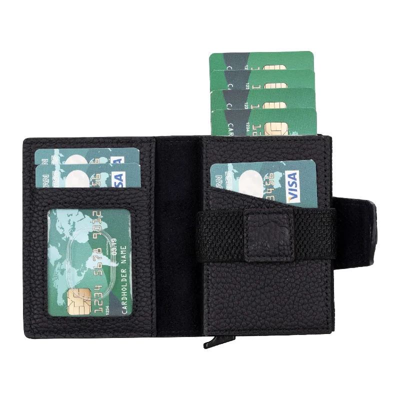 Wade Detachable Mini Wallet with RFID, Pebble Black