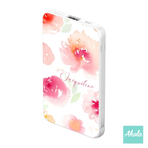 【estival floral】Portable Power Bank with built-in wire 夏日小花內置線便攜式差電器