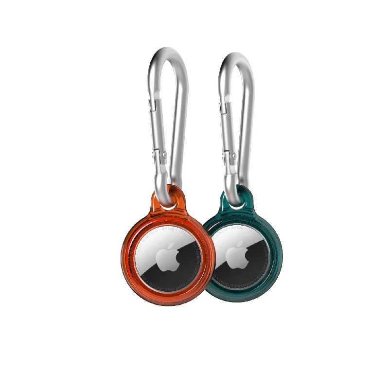 Evo Pop - Apple AirTag Case Bundle (x2) - Tangerine and Verdigris