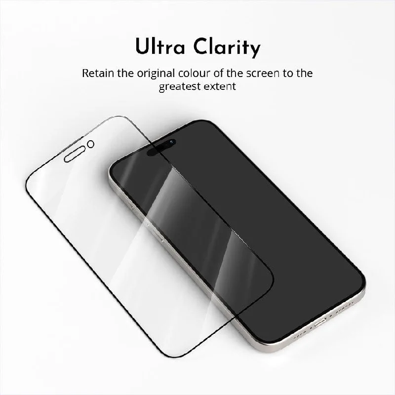 iPhone 12-14 Series Full Coverage Tempered Glass Screen Protector with Phone Stand Installation Tool