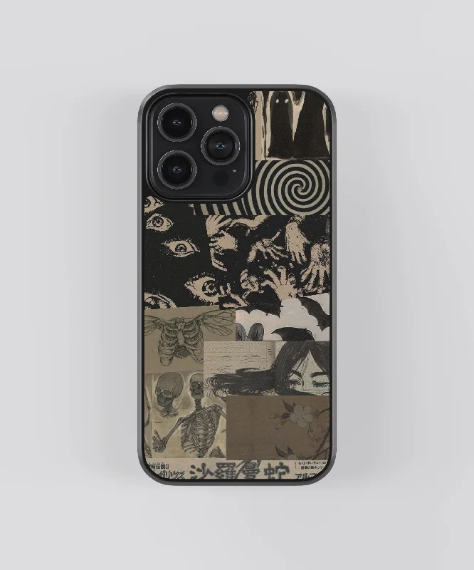 Japanese Dark Aesthetic Abstract Glass Phone Case