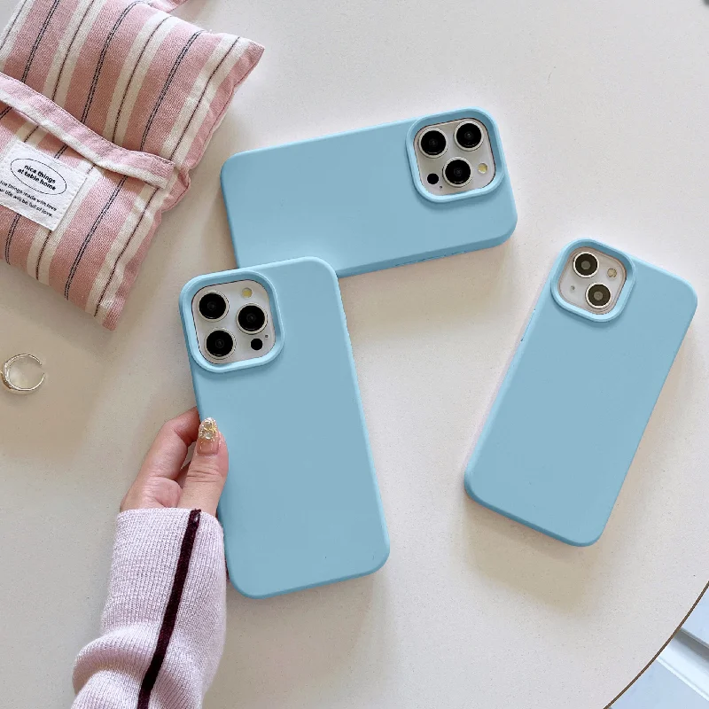 Liquid Silicon Case for iPhone ( Mint Blue )