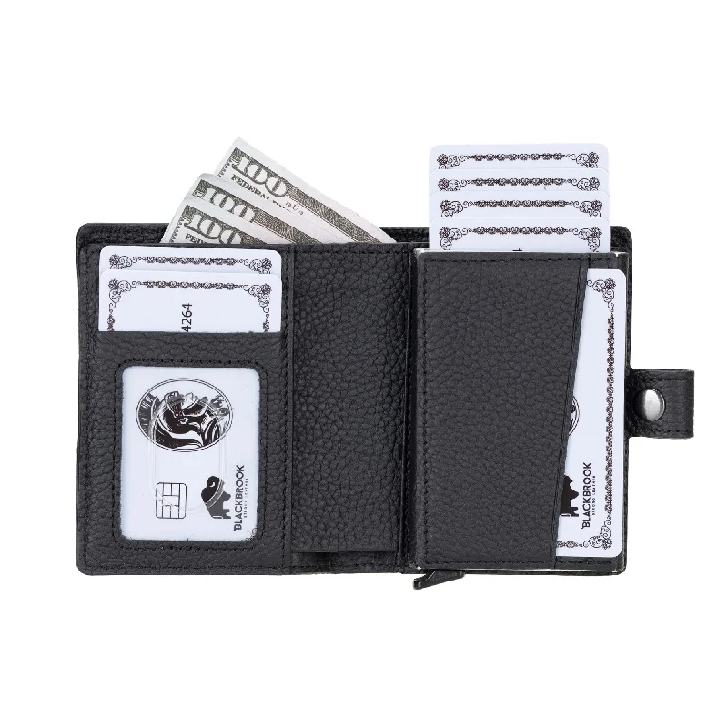 Max Slide Secure: RFID-Protected Wallet with Slide-Out Card, Cash Pocket & ID Slot, Pebble Black