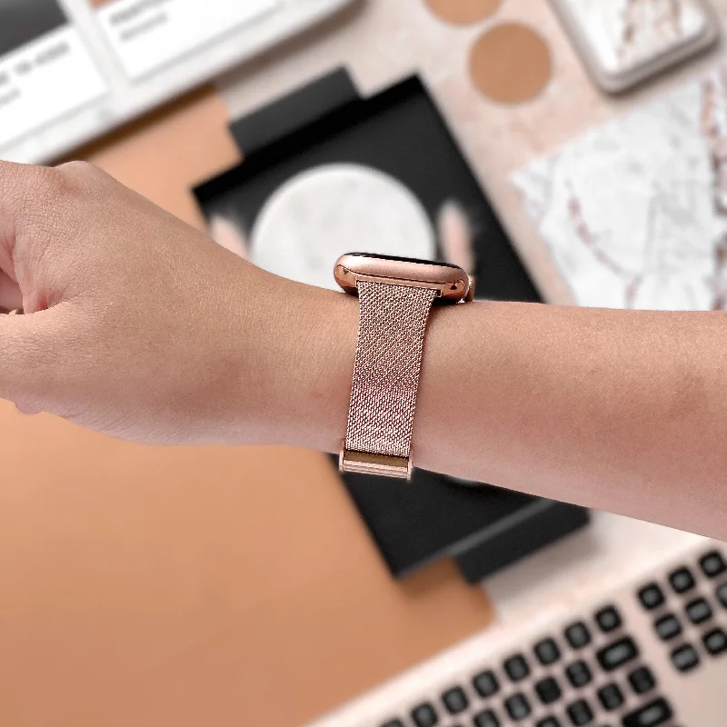 Milanese Apple Watch Strap - Rose Gold