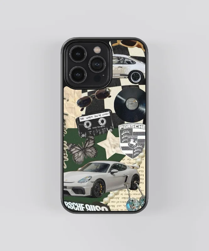 Porsche Vintage Glass Phone Case Cover