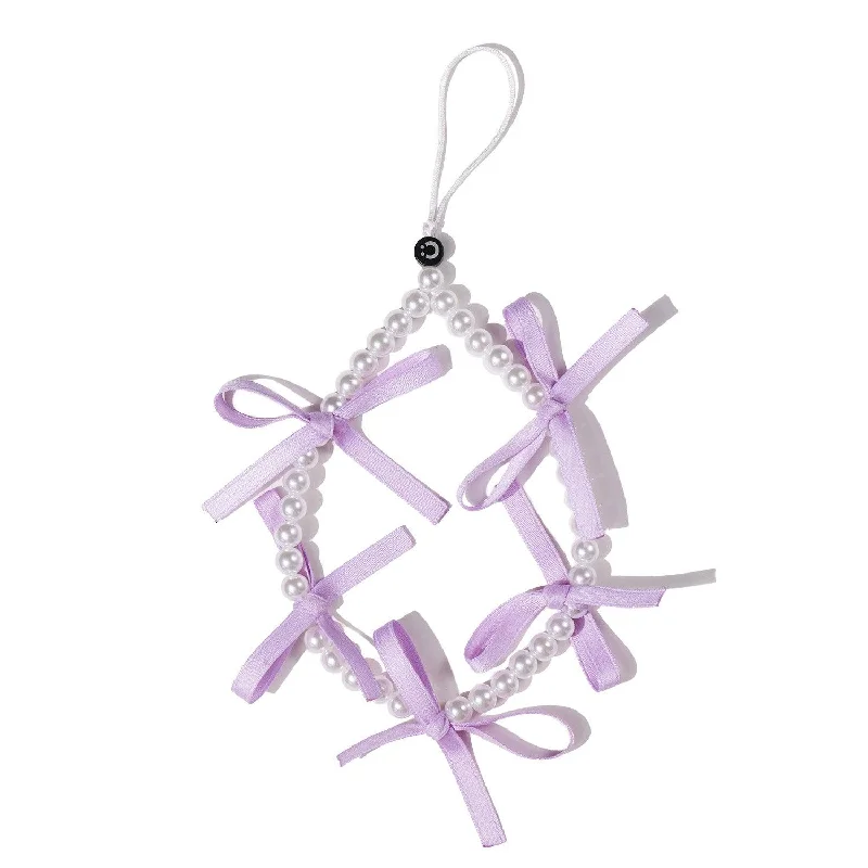 Purple Ribbon Bow Phone Charm