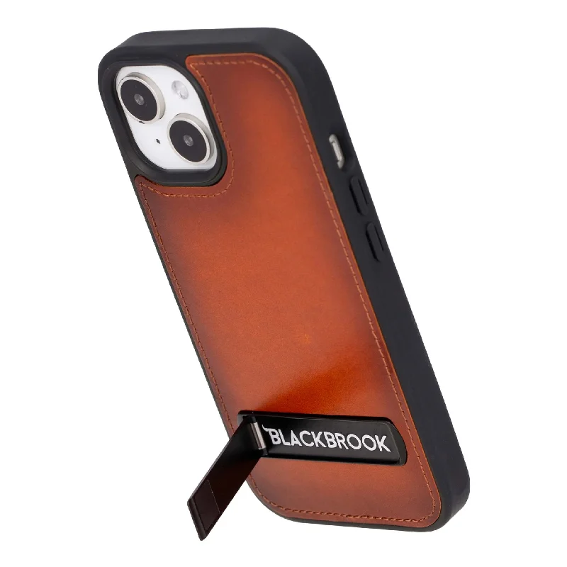 Reed iPhone 15 Plus Snap-On with Stand Case, Burnished Tan