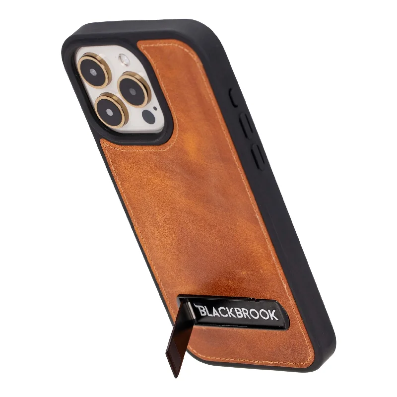 Reed iPhone 15 Pro Max Snap-On with Stand Case, Golden Brown