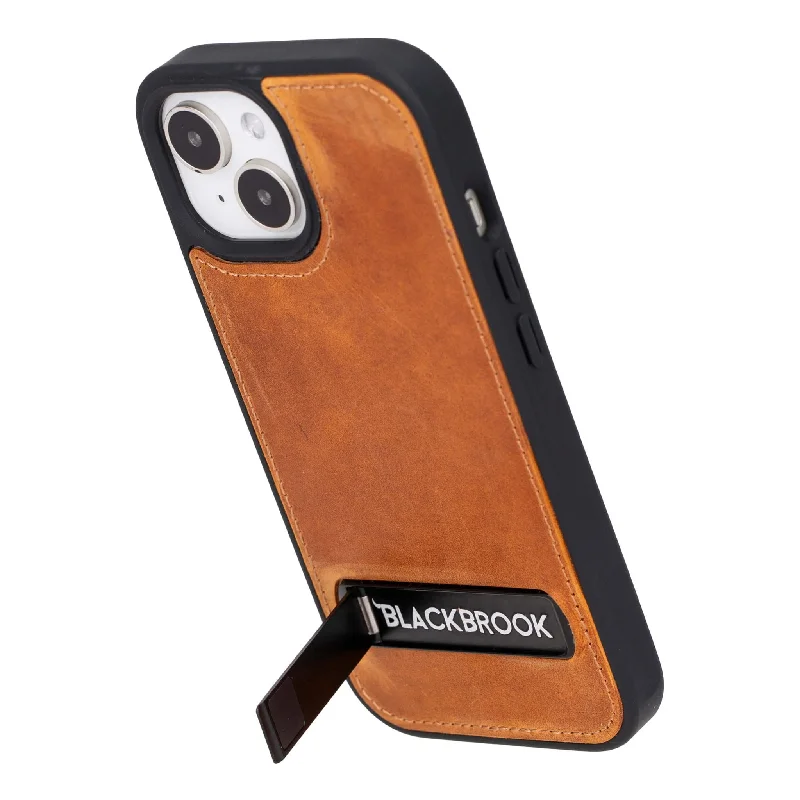 Reed iPhone 15 Snap-On with Stand Case, Golden Brown