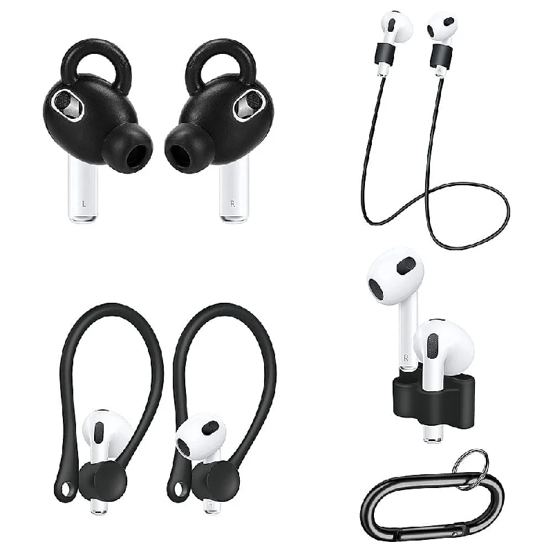 Black Silicone Accessories Kit - Apple AirPods 3 (3rd Generation)