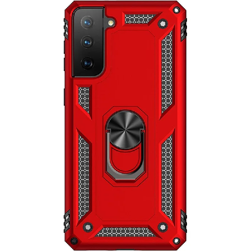 Red Military Kickstand Series Case - Samsung Galaxy S21 FE 5G