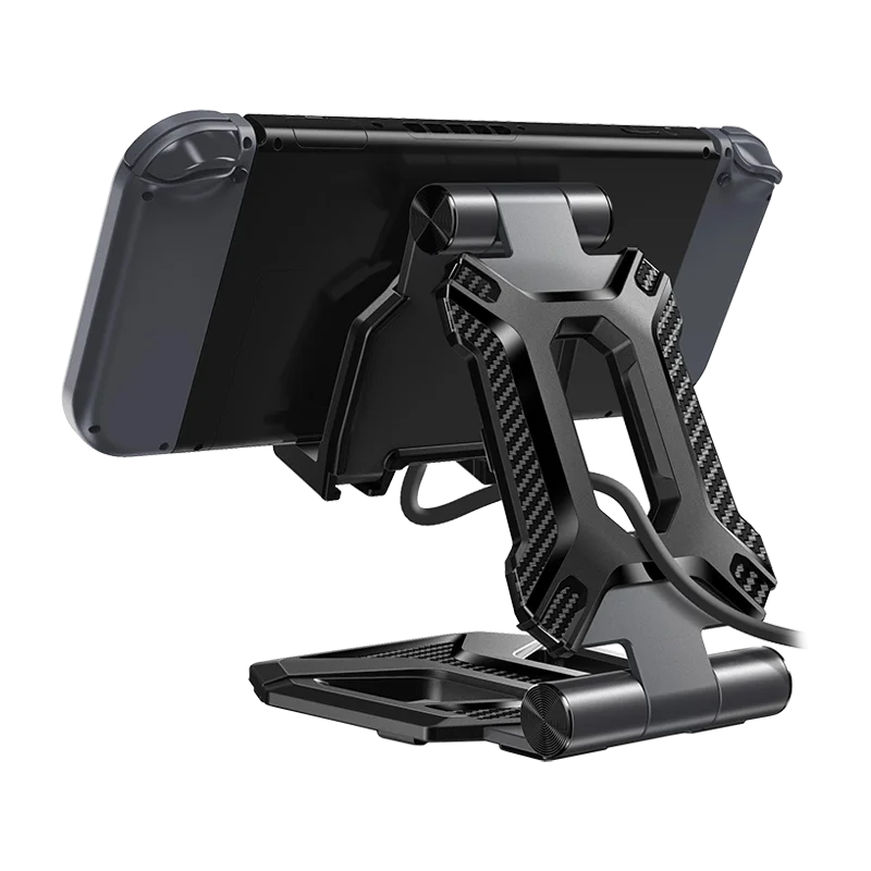 Heavy Duty Phone Stand for Desk Folds Flat Fits In Pocket-Black