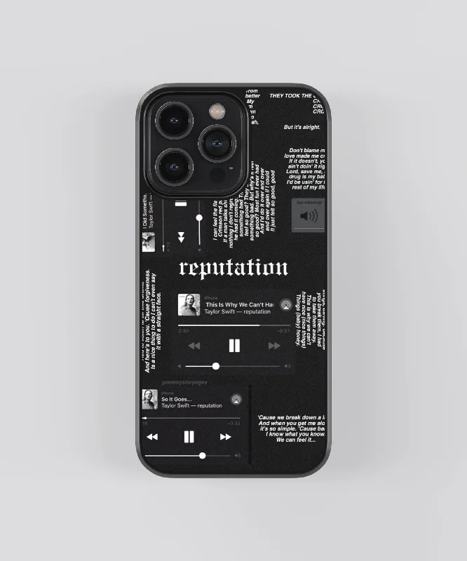 Taylor Swift Reputation Spotify Glass Phone Case Cover