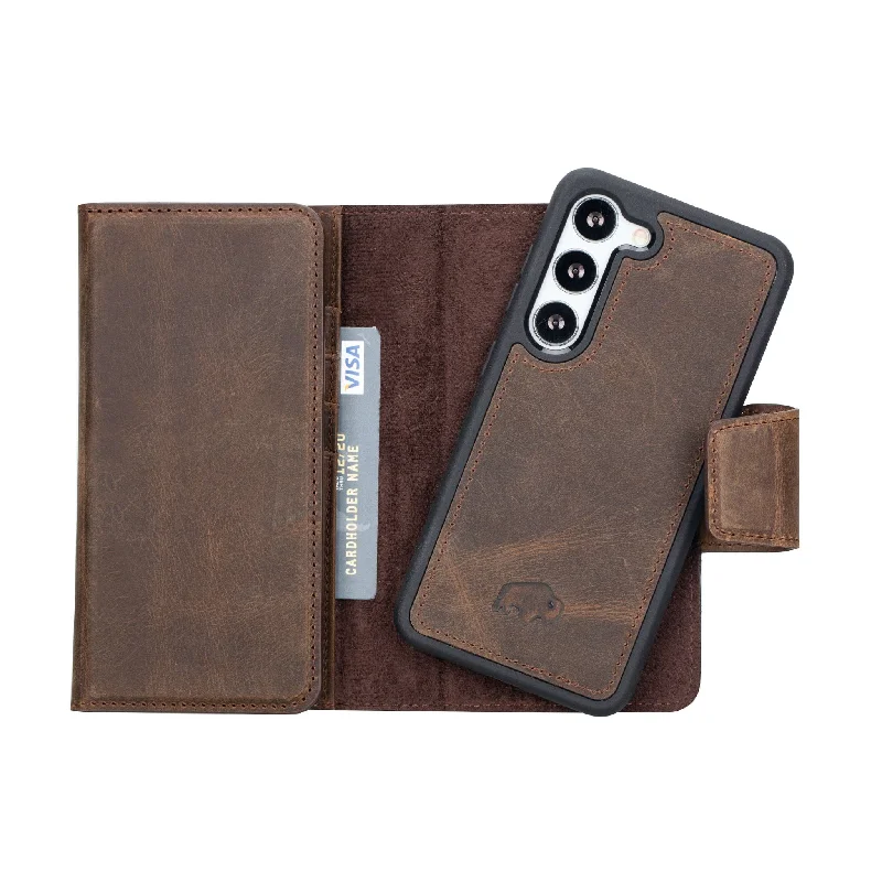 Tudor Samsung Galaxy S23 Wallet Case, Distressed Coffee