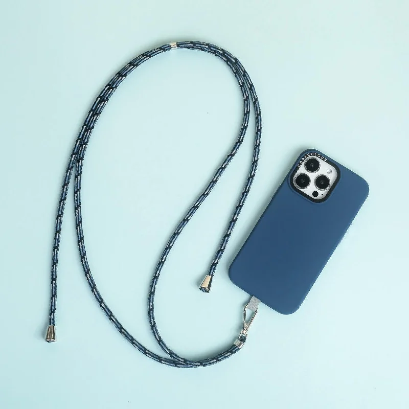 White Blue Phone Strap with Strap Card