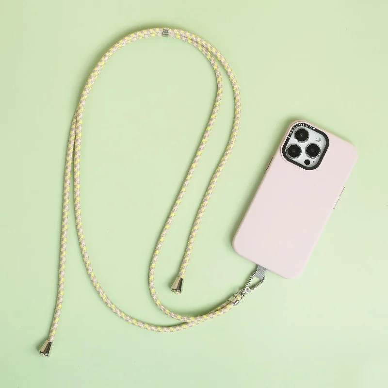 Yellow Grey Phone Strap with Strap Card