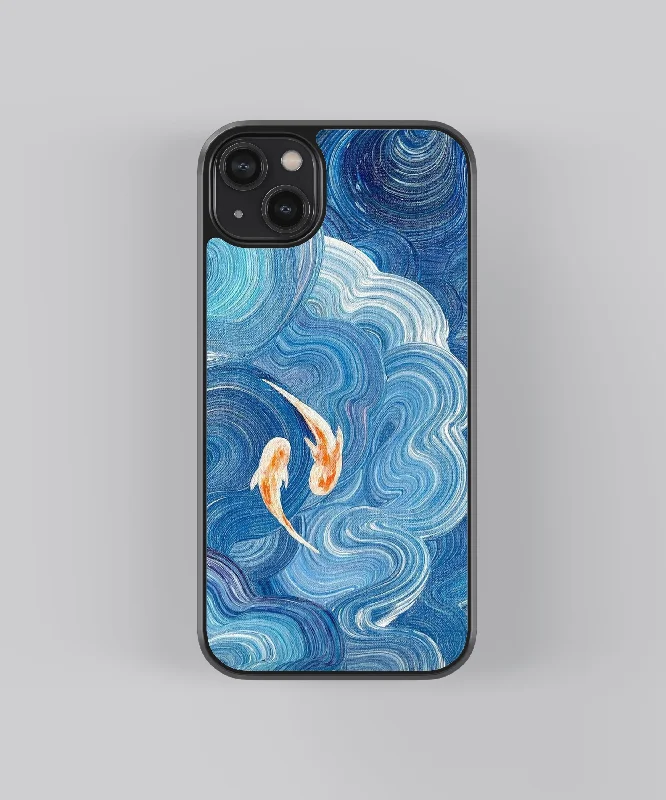 Yin Yang Fishes Abstract Glass Phone Case Cover