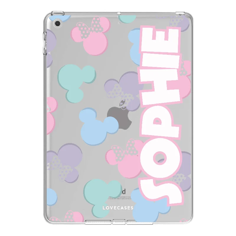 Personalised Pastel Mickey & Minnie iPad Case